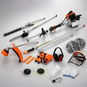 ARCH Furniture 12-in-1 Quick Change Multi-Tool Set - 52cc 2-Cycle Gas Garden System with 40-inch Extension Pole, Pole Saw, Hedge Trimmer, String Trimmer, Brush Cutter, Gloves, Ear Defenders, Bottle Mixer Attachments