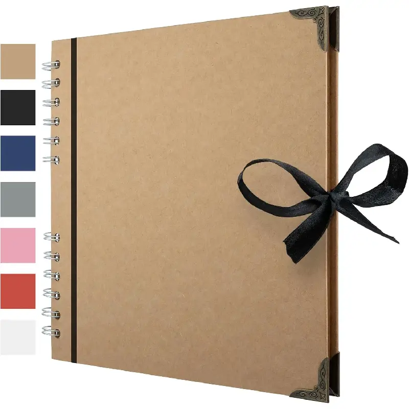 Scrapbook Album 60 Pages (8 x 8 Inch) Brown Thick 200gsm Kraft Paper, Photo Album Scrapbook, Memory Book - Ideal for Your Scrapbooking Albums Art & Craft Projects