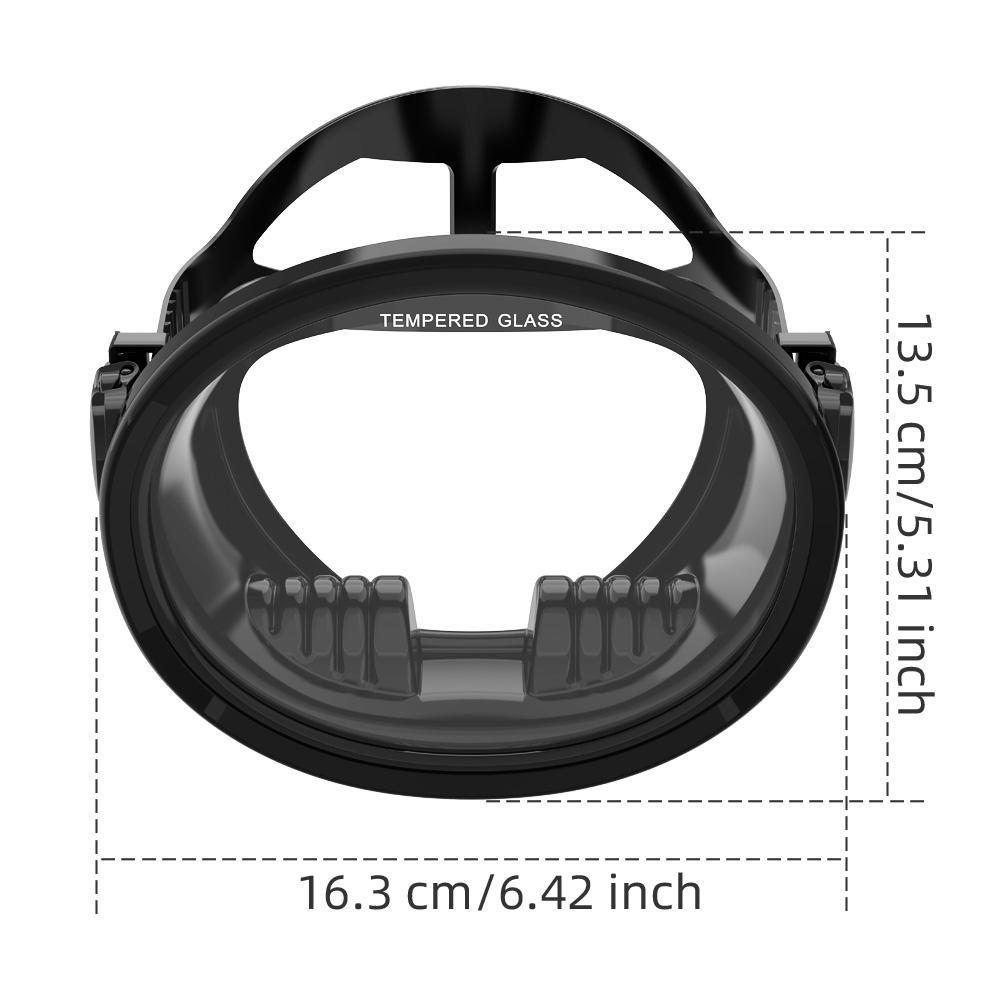 Oval Diving Mask, Retro-Style Sport Panoramic Wide-View Scuba Goggles with Tempered Glass Lens for Adults, Diving Gear detail 2