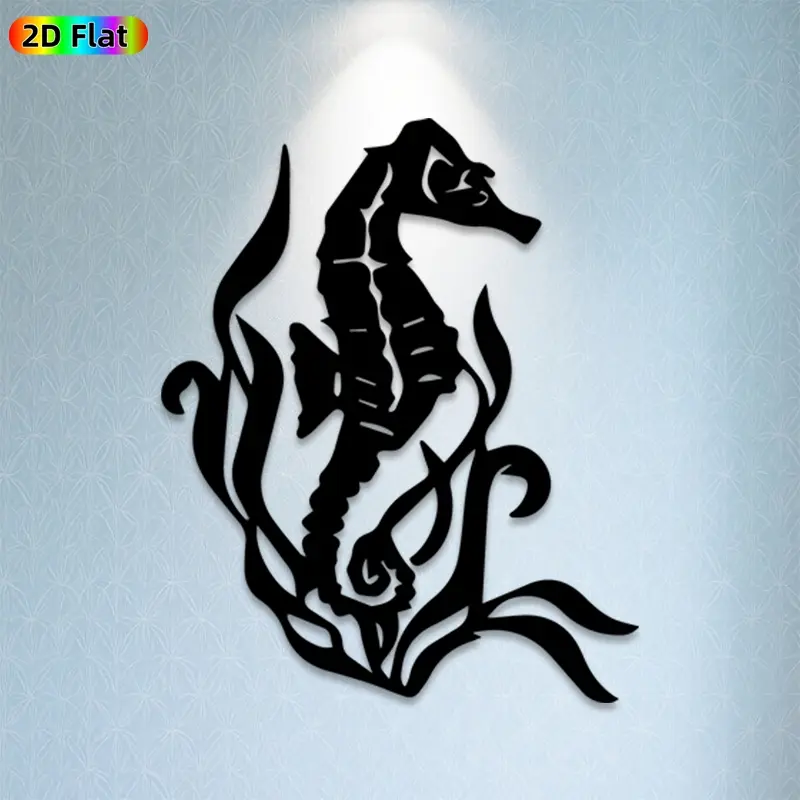 1pc Seahorse Metal Wall Art, Underwater Seahorse Statue Mural, Ideal Gift for Easter, Summer Beach Party, Weather-Resistant Metal Wall Decor Wall Sculptures, Perfect for Coastal Home Wall & Garden Fence, Marine Life Enthusiasts