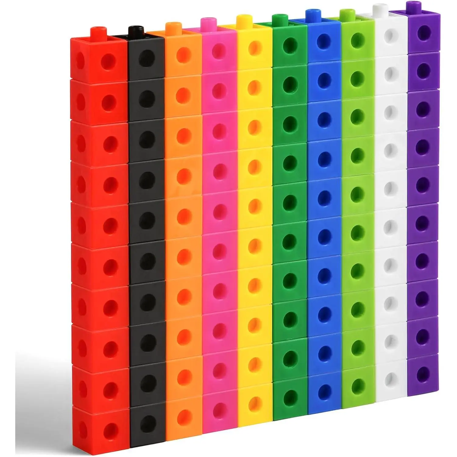 TOPLIVING 100 Pcs Maths Cubes with 10 Colours, Linking Cubes, Early Years Maths Learning, Magic Counting Blocks, Counting Block Set for School and Home - 2 CM