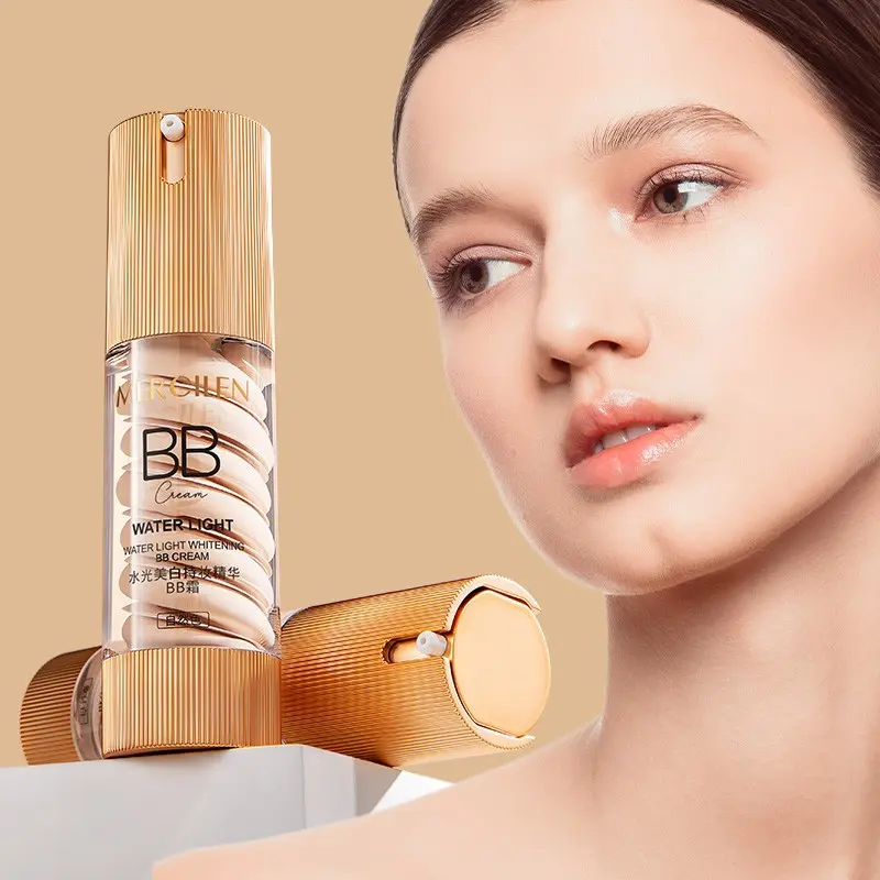 Mercilen Water-Glow Long-Lasting Bb Cream CC Cream Balm 40g, Brightening Moisturizing Face Makeup, Natural Fit, Suitable for All Skin Types