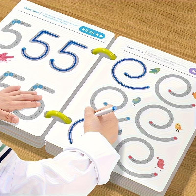 32-Page Reusable Educational Workbook for Kids, Erasable Writing Practice Board, Durable Paper for 3-6 Years Old Skill Development, Learning Tool, Visual Learning Tools