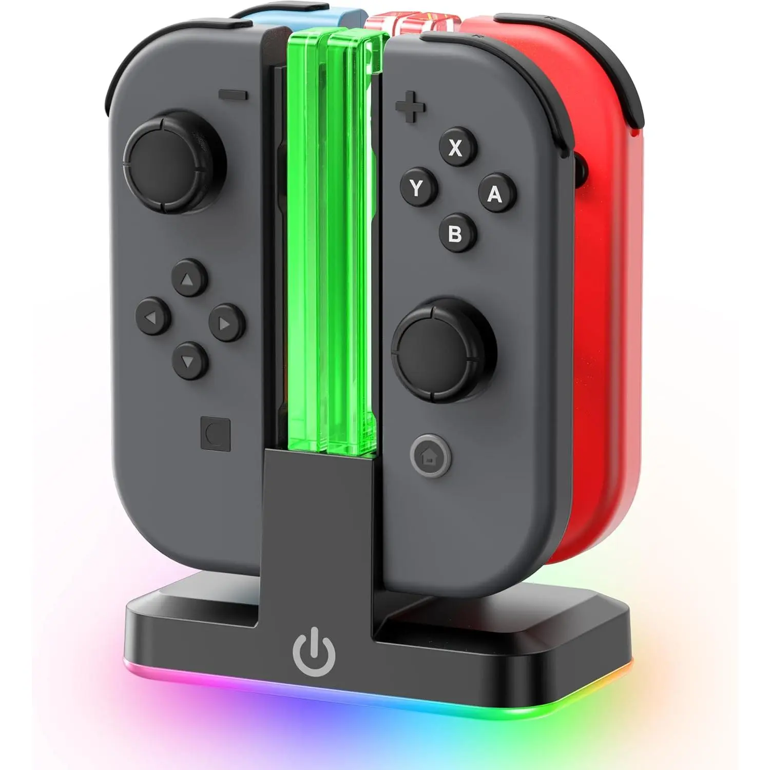 Joycon Charger for SW 1 Model with 9 RGB Light Modes,  Controller Charger Stand with LED Indicators, SW  Dock Station for 4 Joycon