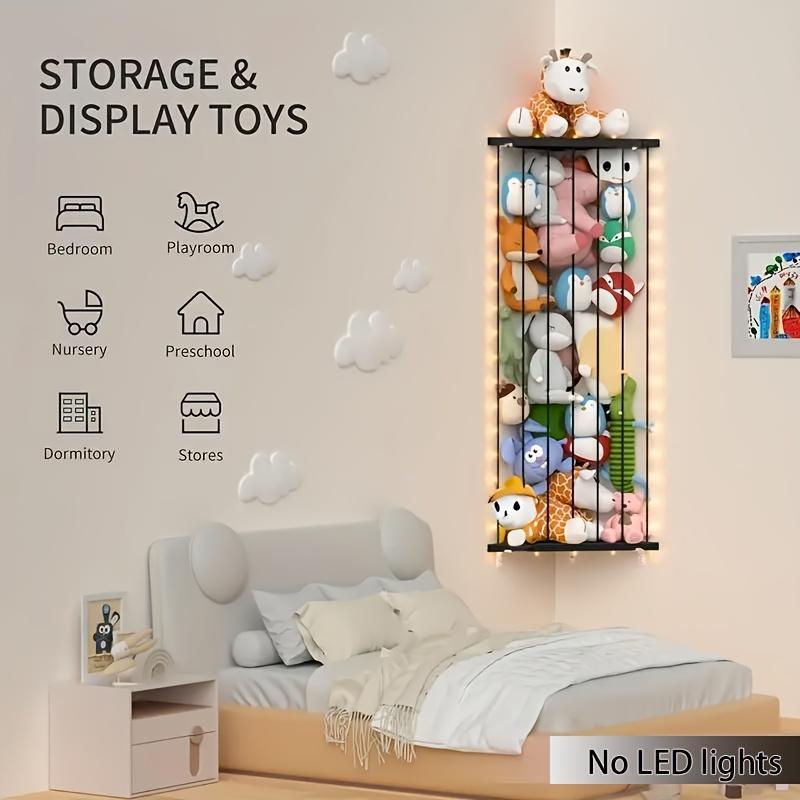 Plush Toy Storage Rack, 1 Count Triangular Bright Funky Plush Animal Storage Rack, Adjustable Length Hanging Storage Rack, Suitable for Storing Various Plush Toys, Organiser, Hangable