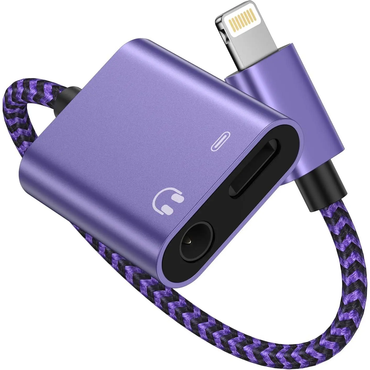 2-in-1 Lightning to 3.5mm Audio Adapter with Charging, Headphone Splitter