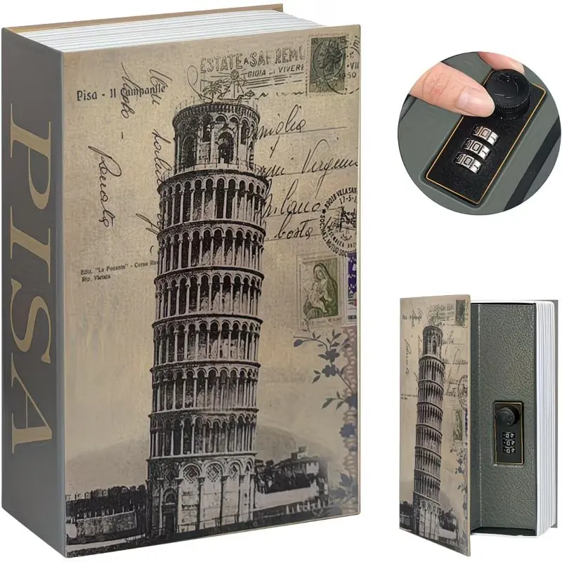 Password Lock Hidden Book Diversion Safe, Portable Safe, Multiple Sizes Available, No Assembly & No Battery Required, Secure Storage Box For Valuables, Fits Bookshelf & Desk, Ideal Holiday & Birthday Gift