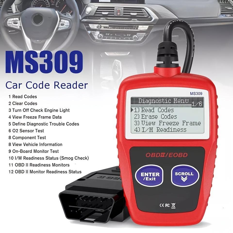 Ms309 Obd2 Obdii Eobd Fault Code Reader Scanner Tool, Car Diagnostic Tool, Engine Diagnosis, Handheld Device, Compact Scanner, High Quality, Automotive Scan Tool