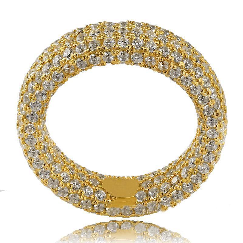 ICE HUE Iced Out Eternity Band,  Sterling Cubic Zirconia Ring, Perfect Gift Option, Ring for Men & Women, Jewelry for Men