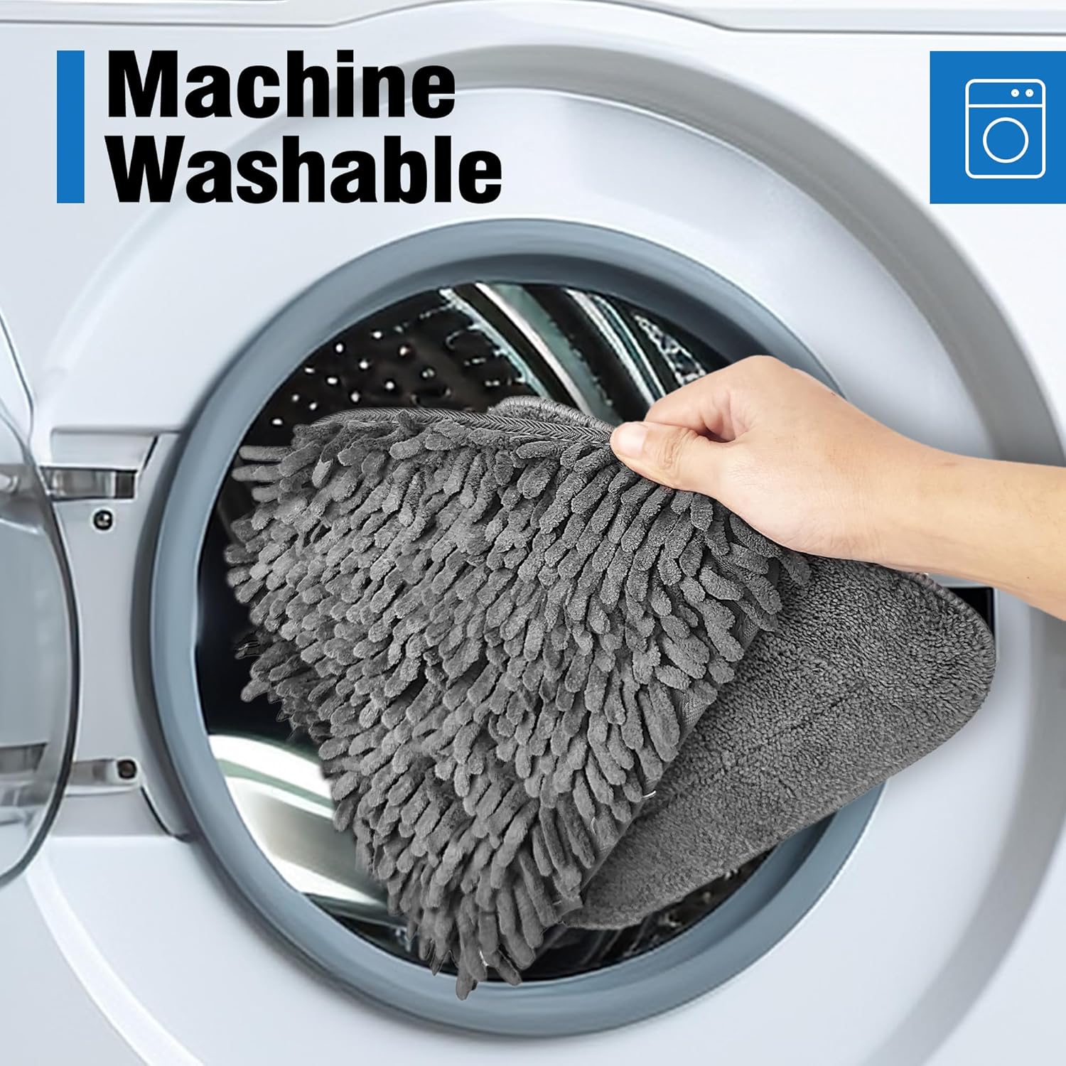 Triangle Wall Mop Replacement Heads, 2 count Chenille Pads & 2 count Microfiber Pads for Wet and Dry Use