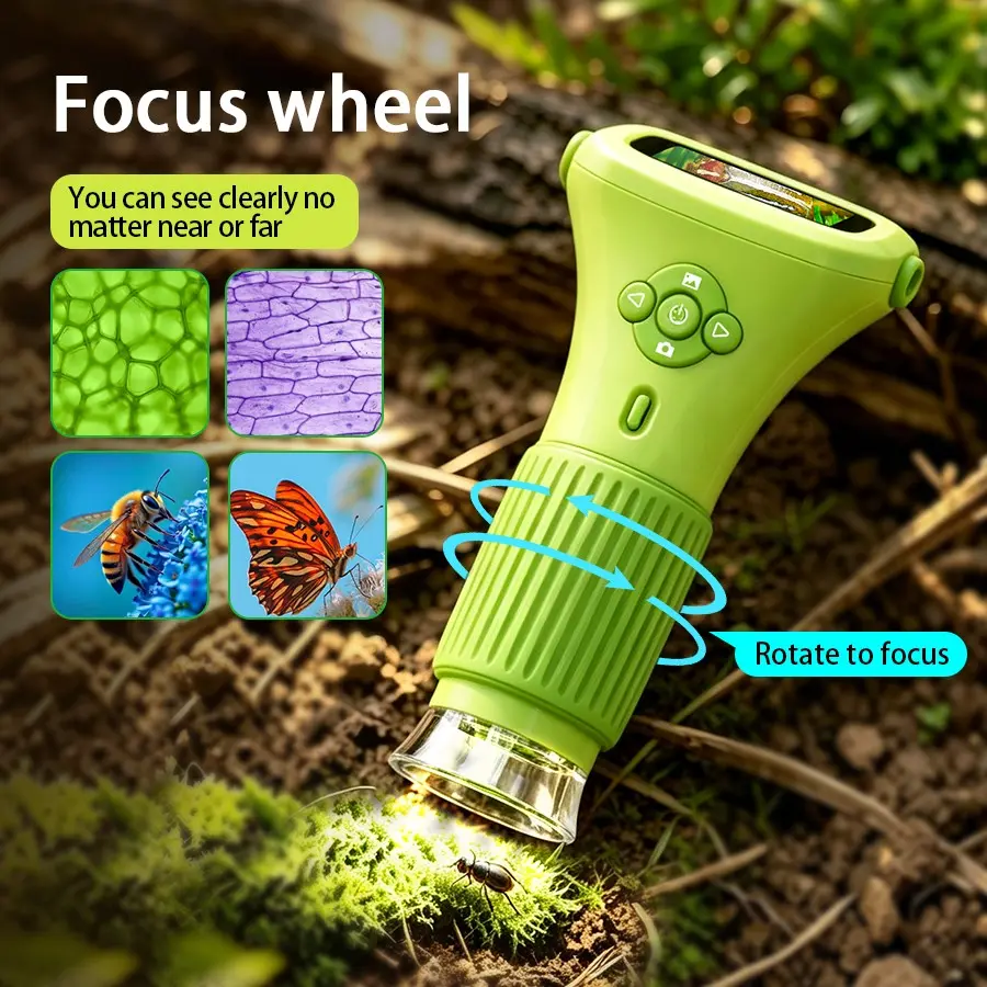 Stem Digital Microscope with 2.0 Inch Screen, Rechargeable Portable Design, Fun Stem Gift for Kids Aged 3+, Handheld Microscope