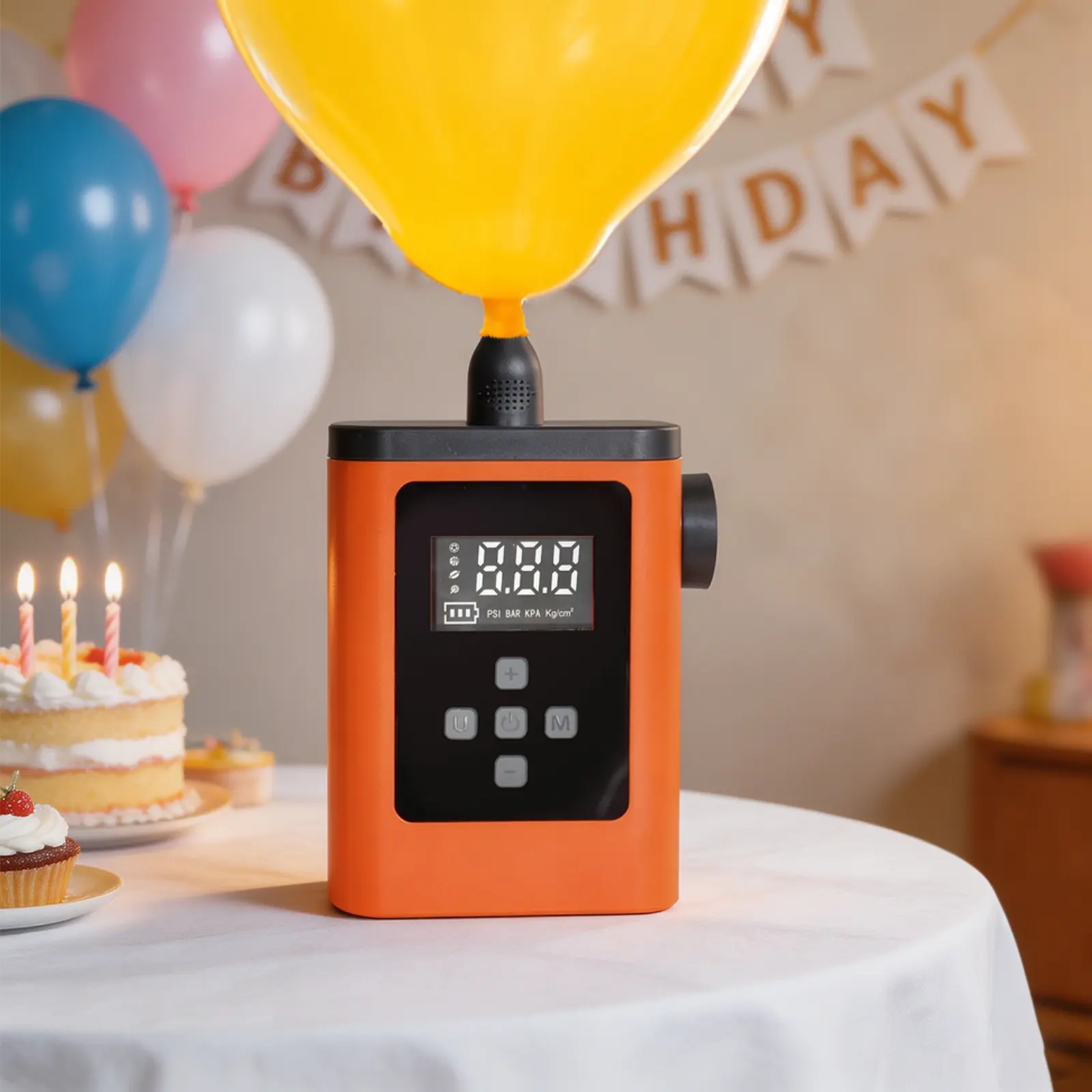 Portable 2-in-1 Electric Ball Pump & 260 Long Balloon Pump 1800mAh | Ball Pump for Sports Balls, Party Decorations, Precise Pressure Gauge with Digital LCD Display for Basketball, Soccer
