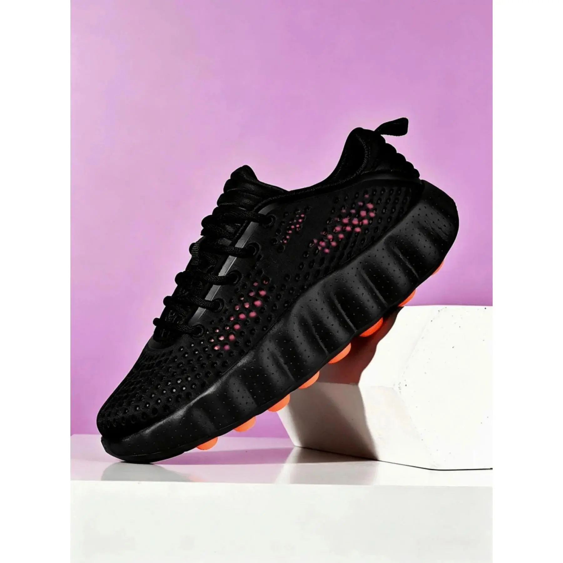 Multi-color Unisex Workout Sneakers, Athletic Running Shoes, Colorblock Running Shoes, Breathable Mesh, Foot massage columns for foot relief, ideal for walking training & daily commute