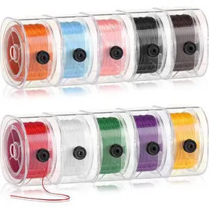 10 Rolls 0.8mm 1000 Yard Flat Stretchy Bracelet Strings with Organizing Cases  Elastic Strings Bead Thread Cord for  Making Beading and Necklaces, Multicolor
