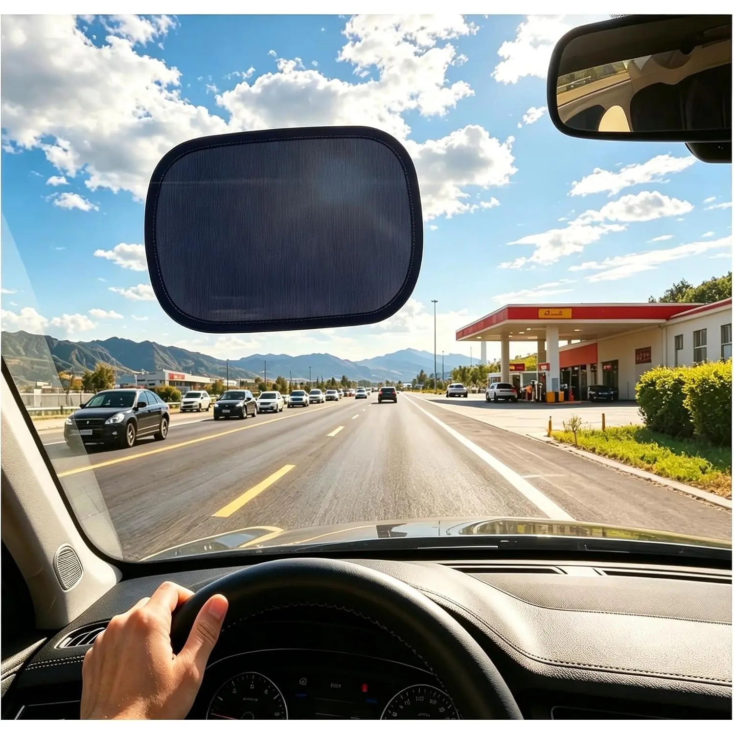 2 count Mini Static Cling  Window Shades,10x7.28  Shades for Side Windows to Block Sunlight/Heat, Automotive Window Sunshades for   SUVs