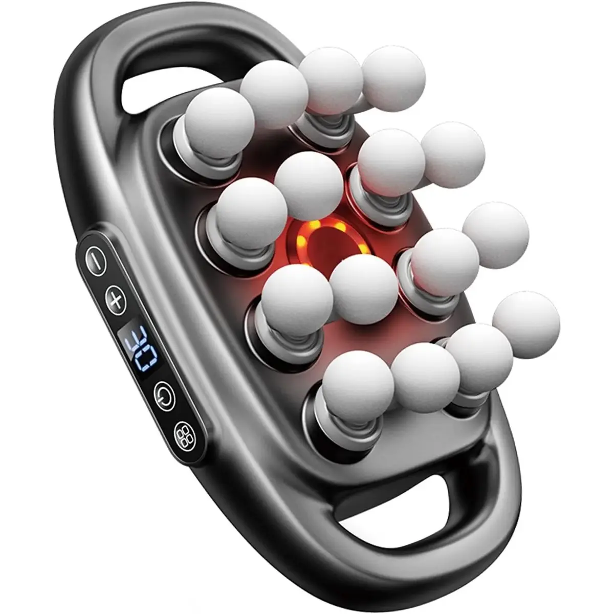 16-Head Deep Tissue Percussion Massage Gun, 30 Levels & 3 Modes, Red Light Therapy, Quiet Adjustable Personal Care Massager for Back & Shoulder Pain Relief, Daily Use Gift Device