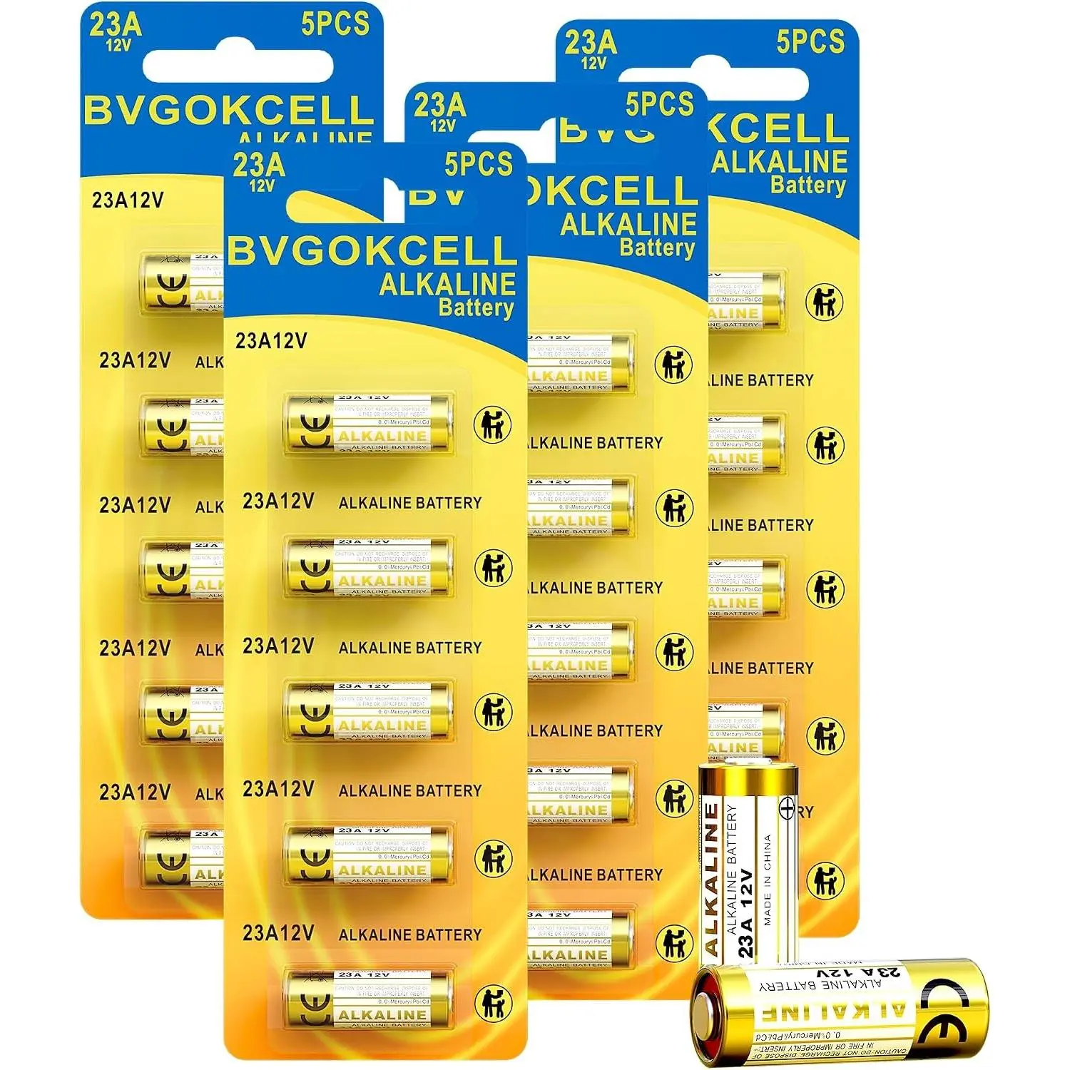 A23 23A 12 Volt Battery 20-Pack MN21/23 12V Alkaline Battery Long Lasting for Ceiling Fan Remote Garage Door Opener Doorbell Key Fob