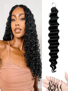 Deep Curly Soft Crochet Feather Braids Hair Extensions for Women, Natural Look, Easy to Use, Perfect for Daily Wear