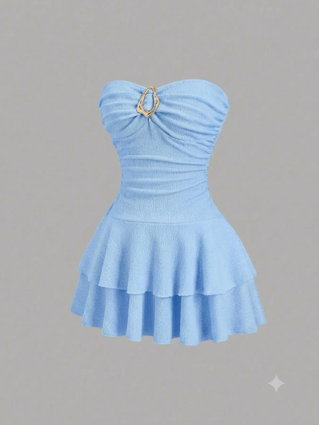 Elegant Strapless Layered Mini Dress for Women, Chic No-Shoulder Design, Perfect for Special Occasions, Stylish and Comfortable
