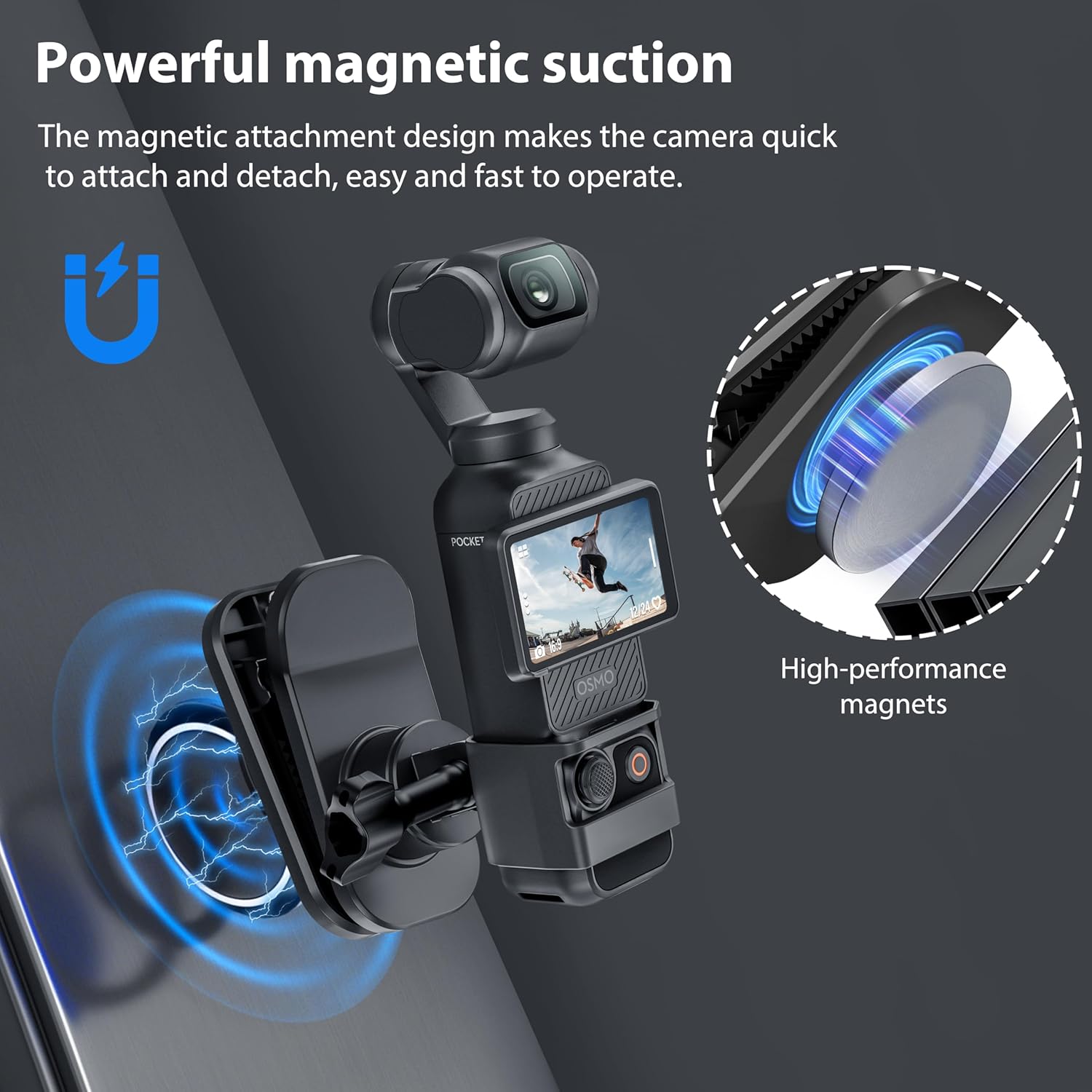 Pocket 3 Backpack Mount, 360?  Mount for  Action 6/5 Pro/4/for Xtra Muse,   Backpack Clip Quick-Release Adapter