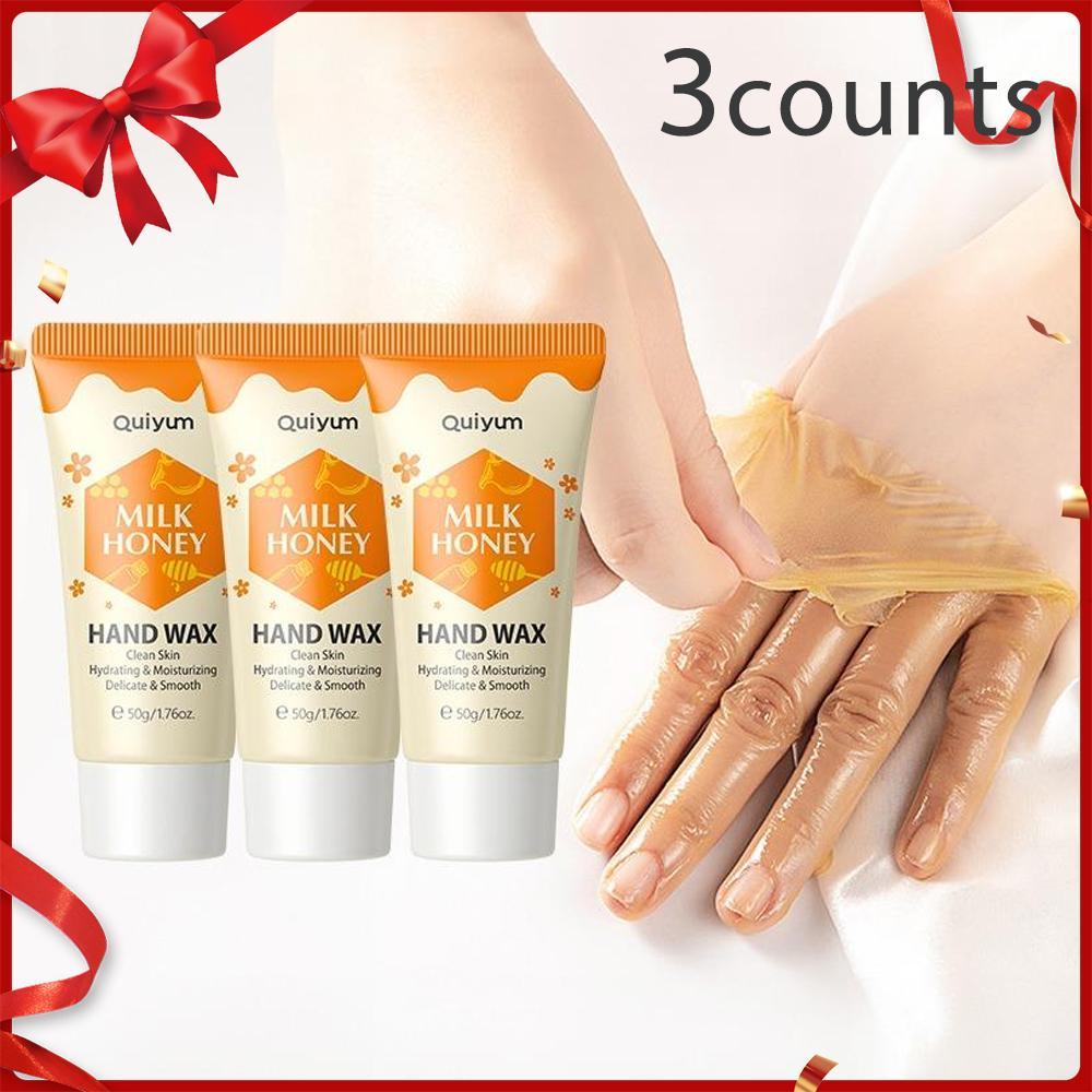 Milk Honey Hand Wax, 3 Counts/set Moisturizing Hand Mask, Hydrating Waxing Kit for Hand, Summer Skin Care Products, Gentle Skincare Products