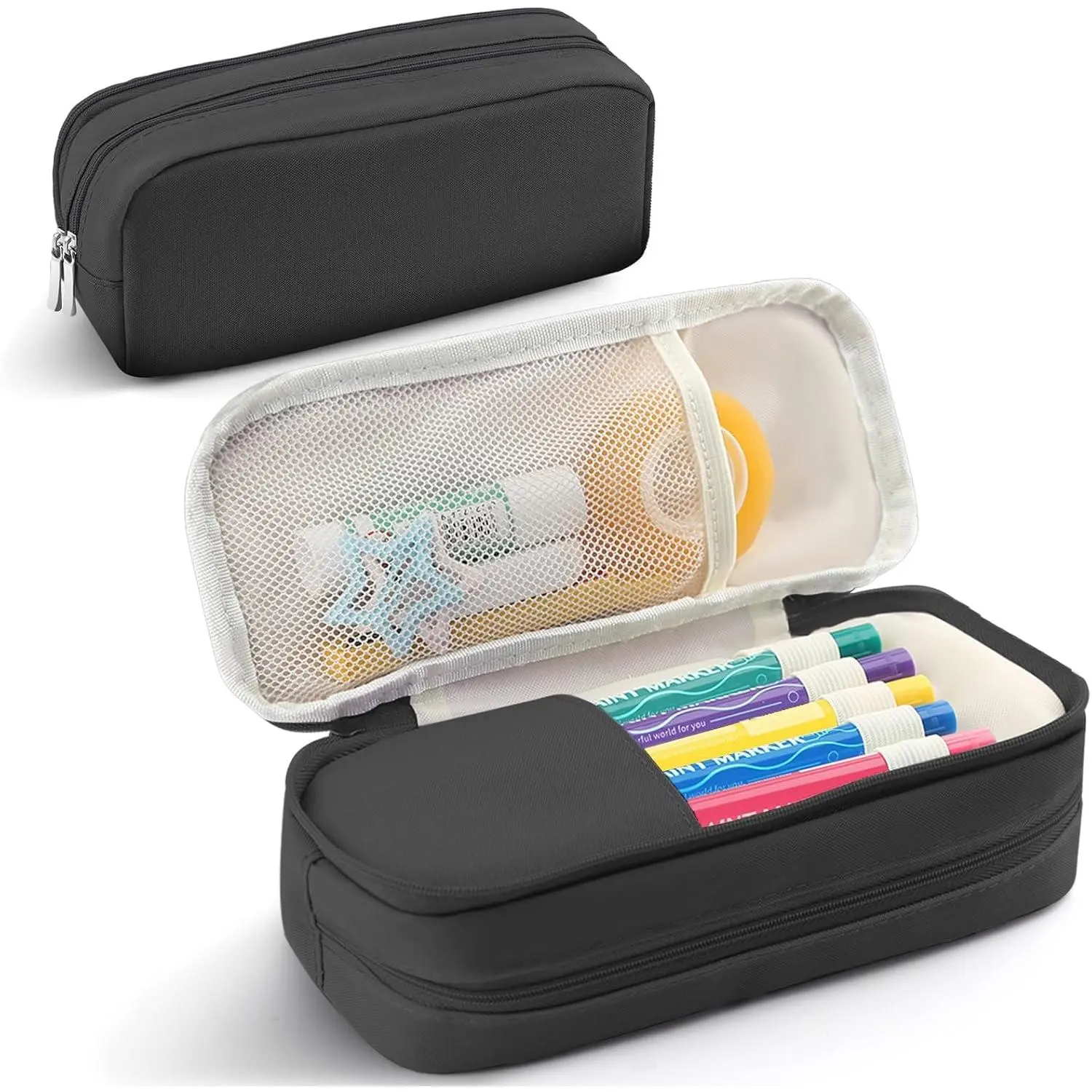 Pencil Case Large Capacity Pencil Pouch Holder Box Marker Storage Bag Desk Organizer Stationery Organizer for School Supplies Office Travel Organizers Office College