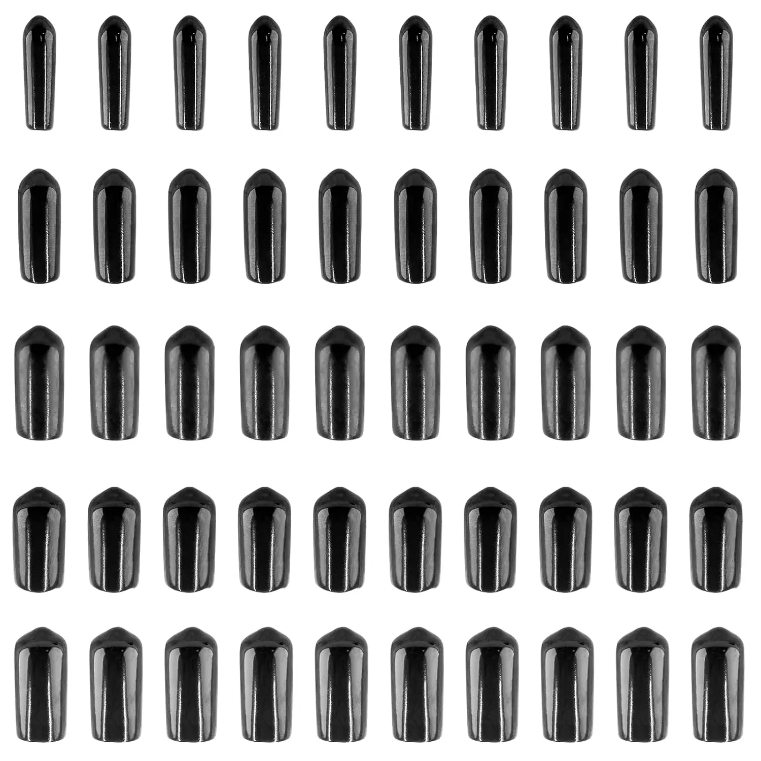 50 count Rubber End Caps 5 Sizes Set