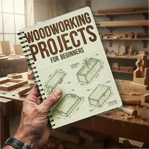 A woodworking project plan for beginners with detailed guides, Design, Tutorial, illustrations, and templates with measurements to create functional and aesthetically pleasing wooden objects