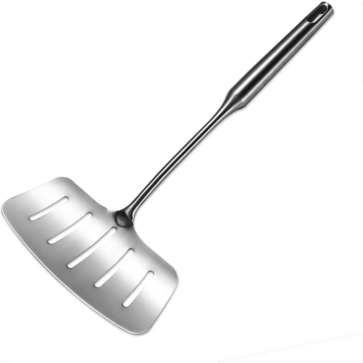 304 Stainless Steel Sturdy Fish Spatula, Wide Slotted Flat Blade, Heat-Resistant Long Handle, Professional Kitchen Fry Utensils for Cooking, Barbecue, Cooking/Baking Use, Insulation