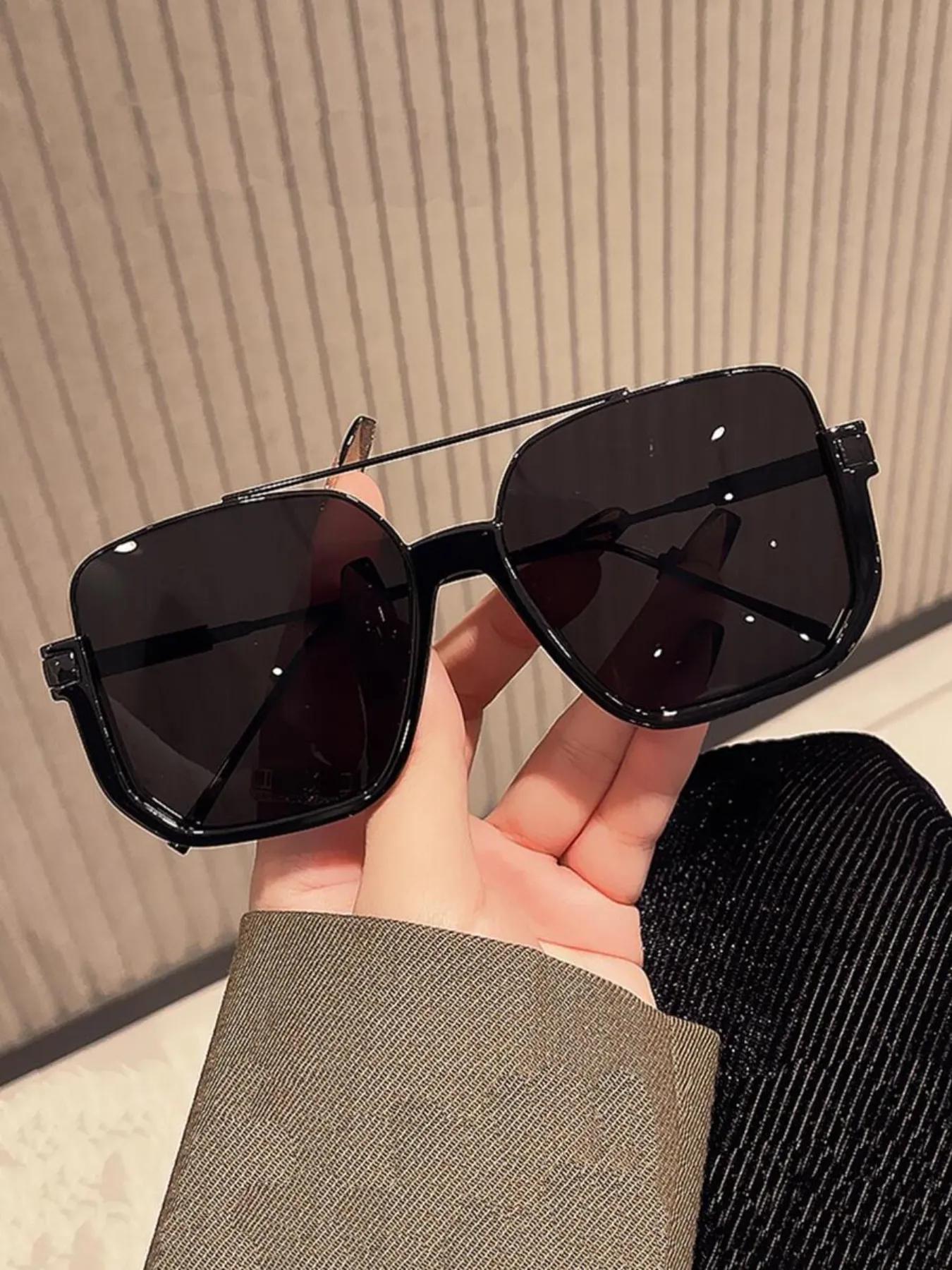 Women's Fashionable Metal Frame Sunglasses, High Quality Sunglasses, Trendy Casual Sunglasses for Everyday Use, Fashion Accessories for Outdoor Activities