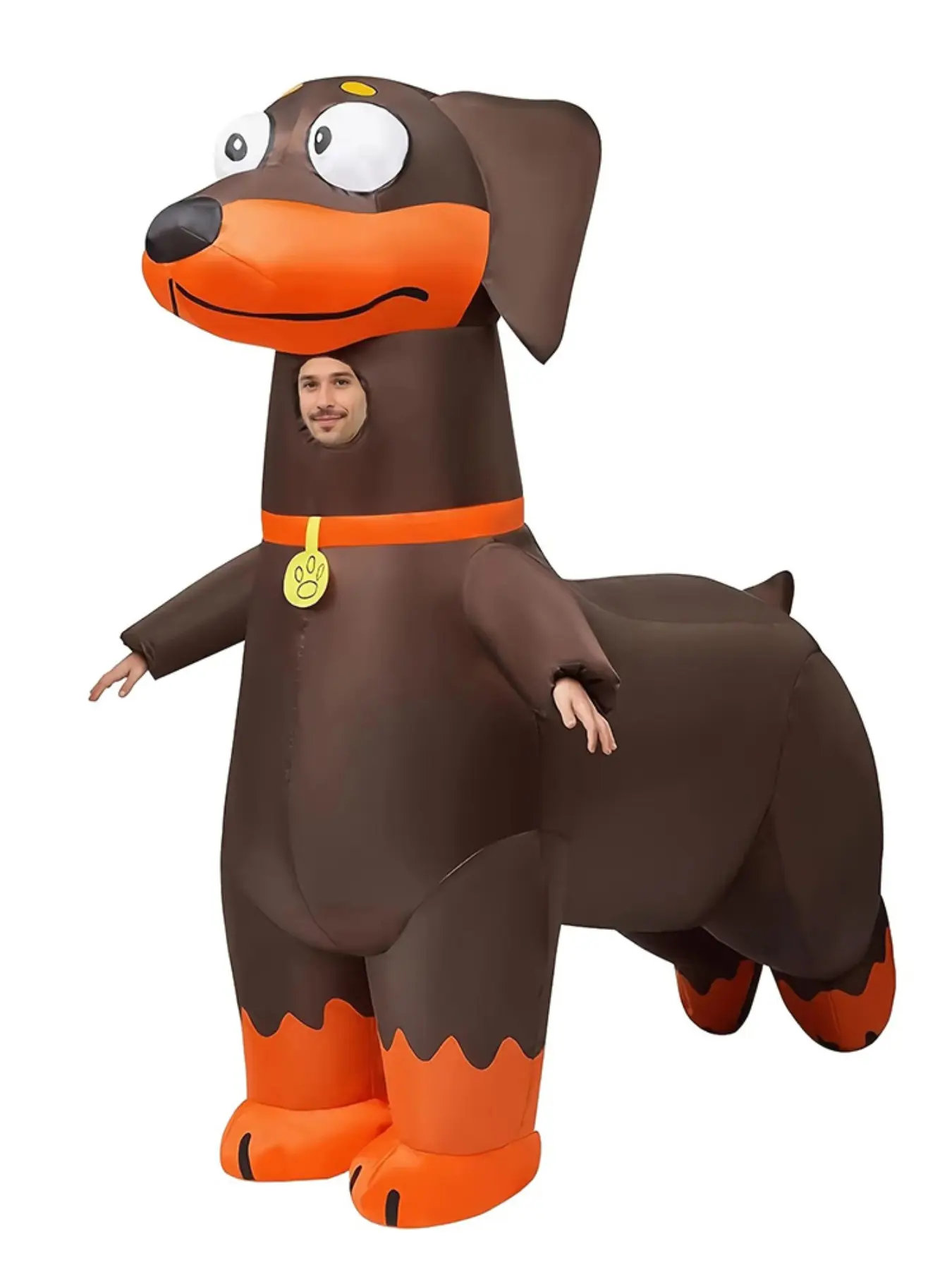 Dog Dachshund Inflatable Costume Adult, Full Body Blow Up Costume for Halloween, Easter, Carnival, Christmas, Drag Party