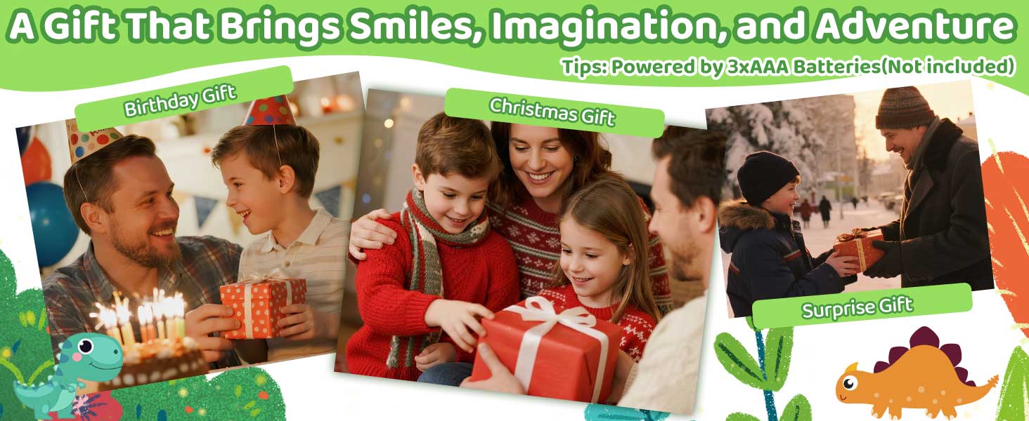 Dinosaur  Walkie Talkies for Kids - 2 Pack Toys for Boys Girls Age 3-12 T-Rex Adjustable Strap Long Range Clear Sound Walkie Talkie, Collectibple/Adventure Toys Outdoor Camping Birthday Gifts for Toddlers BlackFriday Colorful Durable