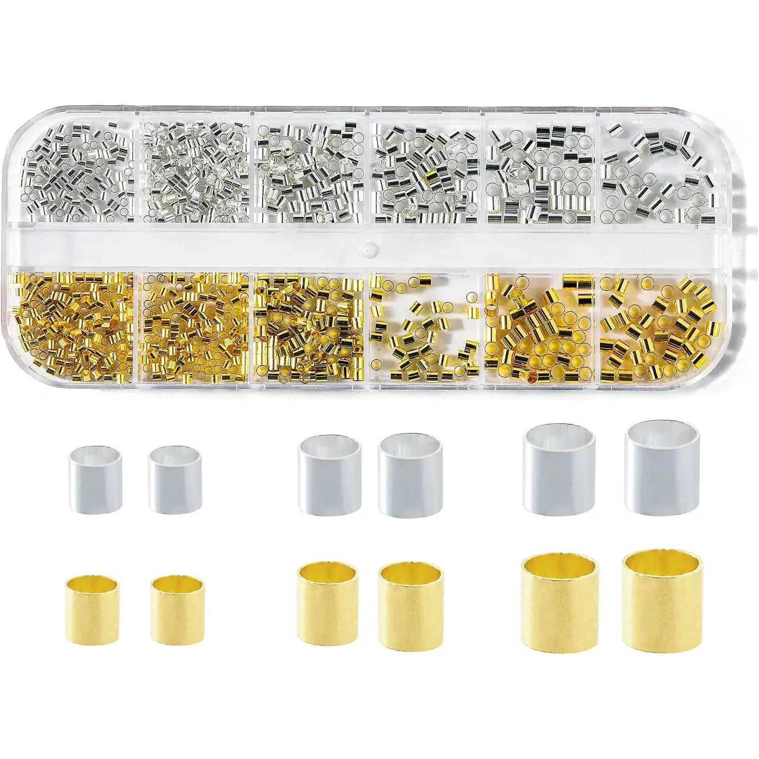 1050 count  and  Crimp Beads for  Making, 1.5mm 2mm 2.5mm Crimping Bead Stopper Crimp Tubes for Earring Necklace Pendant DIY  Making