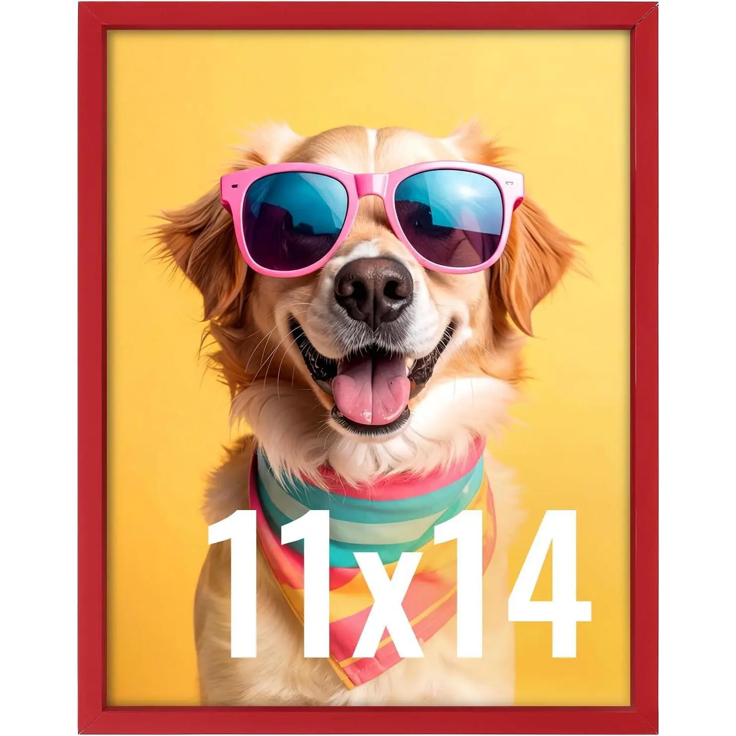 11x14 Wall Display Picture Frame, HD Plexiglass Red Poster Frame, 1-Pack, Vertical & Horizontal Mount Classic Photo Display Frame