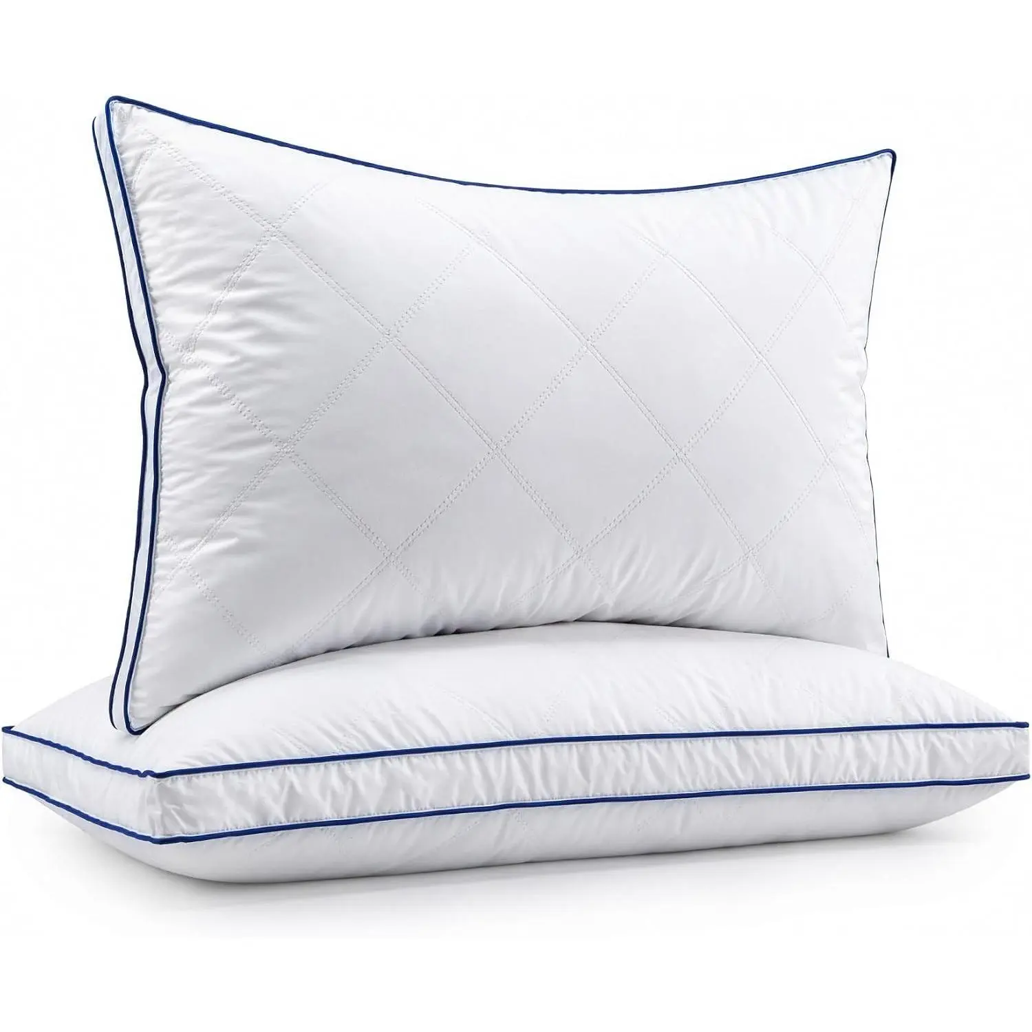 puredown® Goose Feather Down Pillow, 100% Cotton Cover, Pillows King Size Set of 2, Hotel Pillow Luxury Gusseted Bed Pillows for Sleeping