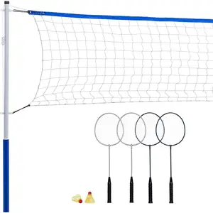 Badminton Set - Portable Badminton Set - Adult and Kids Badminton Net - Perfect Backyard/Lawn Game - Includes  Badminton Racquets - Recreational