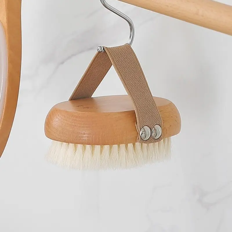 Soft Bristle Bath Brush with Wooden Handle, Gentle Body Care Tool, Soft Comb Set for Detailed Skin Cleansing, Essential Cleaning Supplies