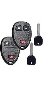 Key Fob Remote Replacement Fits for Chevy Silverado1500 2500HD Tahoe Suburban Avalanche/GMC Sierra 1500 Yukon/Cadillac Escalade/Hummer H2 2003-2006 Keyless Remote Control LHJ011 (2 Pack)