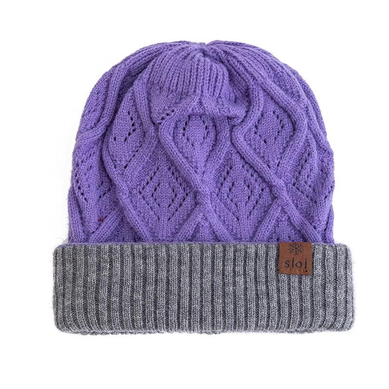 New Women Fashion Slouchy Winter Hats Various Wearing Method Reversible Beanie Hat Thick Knitted Hats