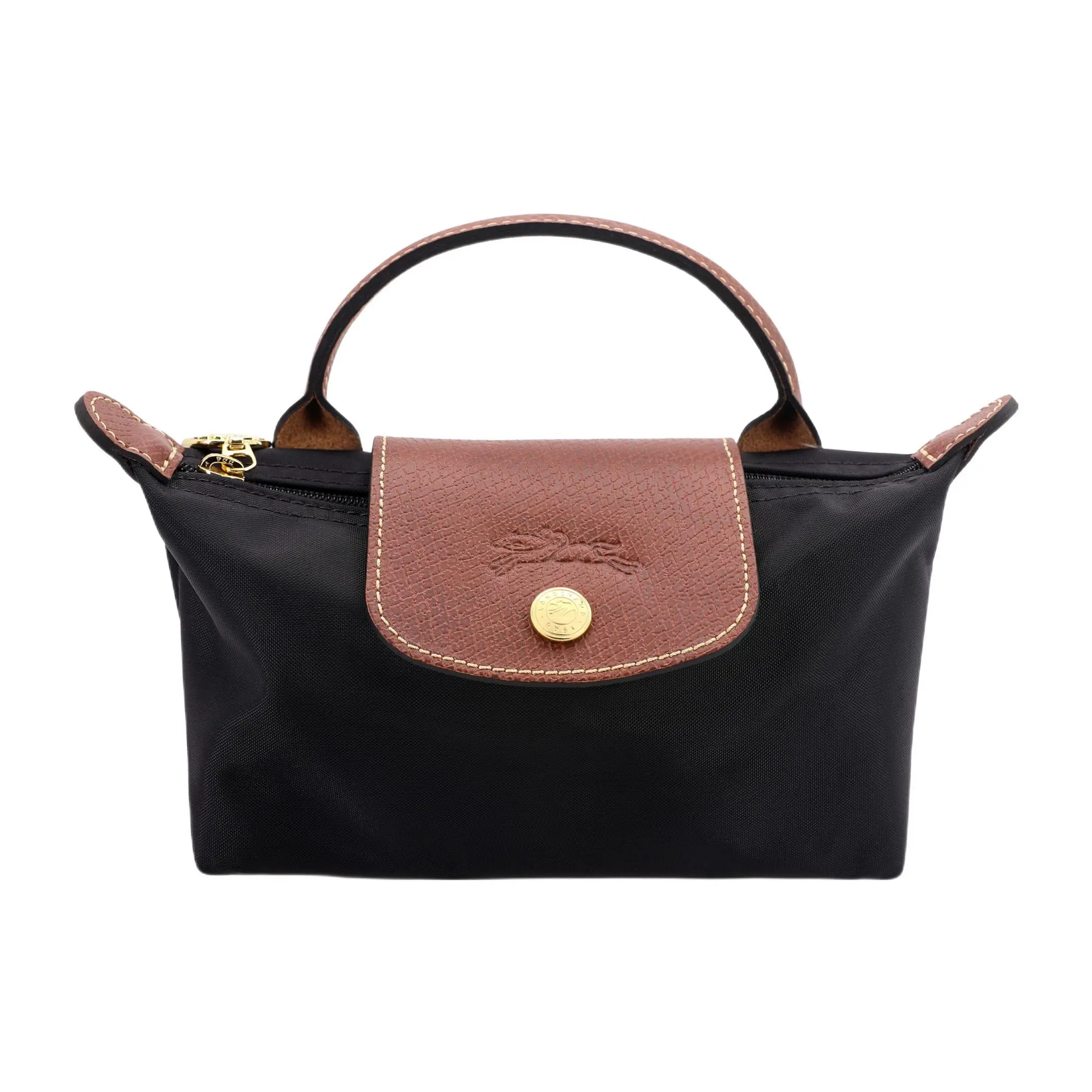 Longchamp Le Pliage 17 Mini Handbag for Women, Foldable Canvas with Leather Trim, Sleek Black Longchamp Le Pliage 17 Mini Handbag for Women, Foldable Canvas with Leather Trim, Sleek Black