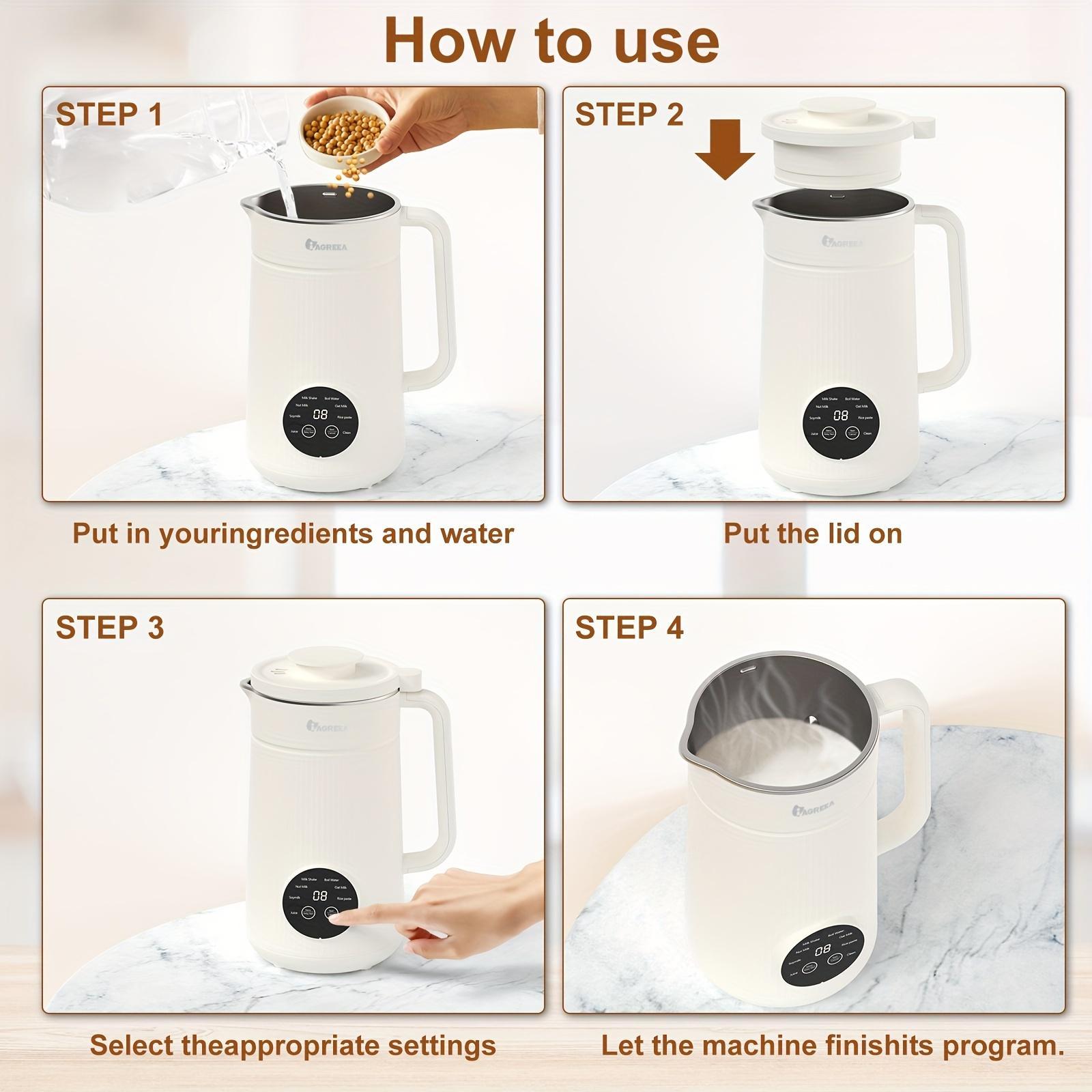 IAGREEA Automatic Nuts Milk Maker, Nut Milk Machine, Plug and Play 1000ML Milk Maker, Multifunctional Juicer for Coffee, Grain and Juice, Household Kitchen Appliances, Gift #GLOBAL PICKS