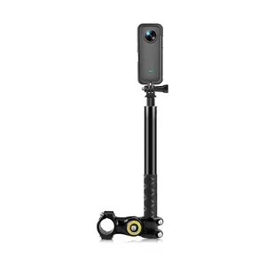 Motorcycle Bicycle Selfie Stick, Third Person Perspective Handlebar Mount, Camera Bracket for Gopro Hero 12/11/10/9/8, Insta360 X5/x4/x3.one X/one