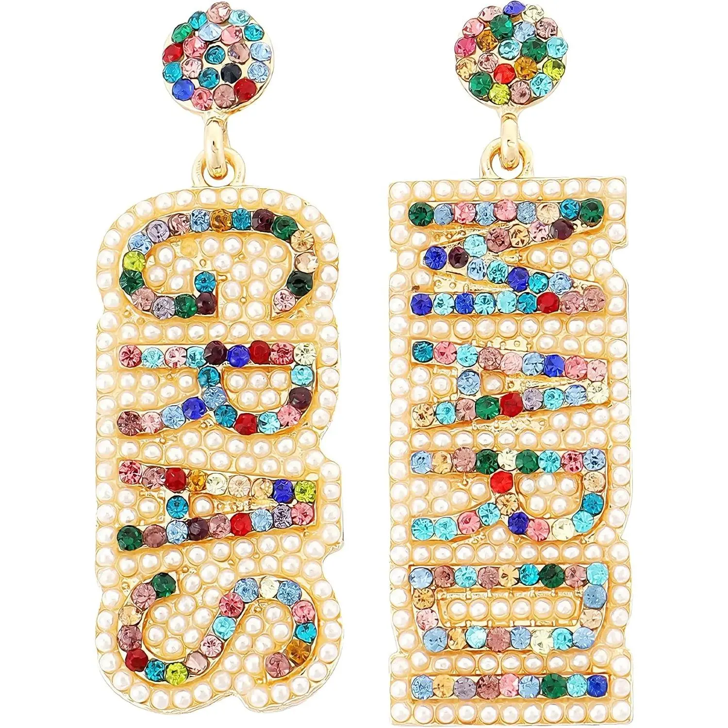 Mardi Gras Letter Earrings for Women,  Green  Carnival Dangle Earrings for Mardi Gras Celebration Festival Costume Party  Accessories