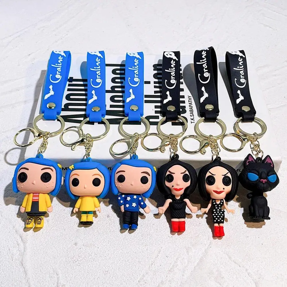 2026 new hot item Coraline & the Secret Door Movie Action Figure Charm Doll Cute PVC Keyring Ornament Key Chain Fashion Bag Pendant Kids Gift Toys