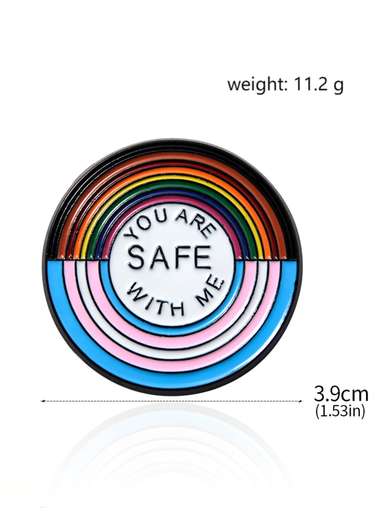 LGBTQ+ Rainbow Letter Pattern Brooch, Fashion Creative Rainbow Brooch, Unique Backpack Accessories, Suitable for Daily Wear, Fashion Gift for Friend & Family