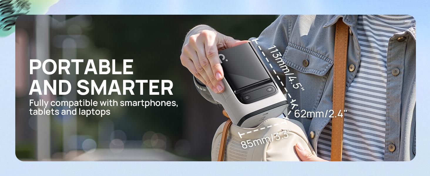 Label Maker Machine For Tape, 2 Inch Bluetooth Thermal Label Printer, Portable Sticker Printer For School, Office, Home, Business, Label Maker For 2'' x1.18'' Labels, White