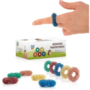 Acupressure Rings for Stress & Focus – 10 Quiet Metal Fidget Toys for Adults & Kids 5+ | Pick A Toy Sensory Set for Relaxation, Pain Relief & School Use