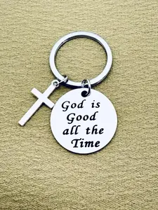 1Pc，Christian Religious Keychain Gift, Engraved 'god Is Always Good,' Inspirational Quote, Perfect for Faithful Believers, Unique Keepsake