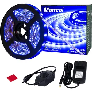 12 Volt 20ft Blue led Strip Lights Non-Waterproof 360 LEDs Blue led Lights for Bedroom Shops Christmas Halloween