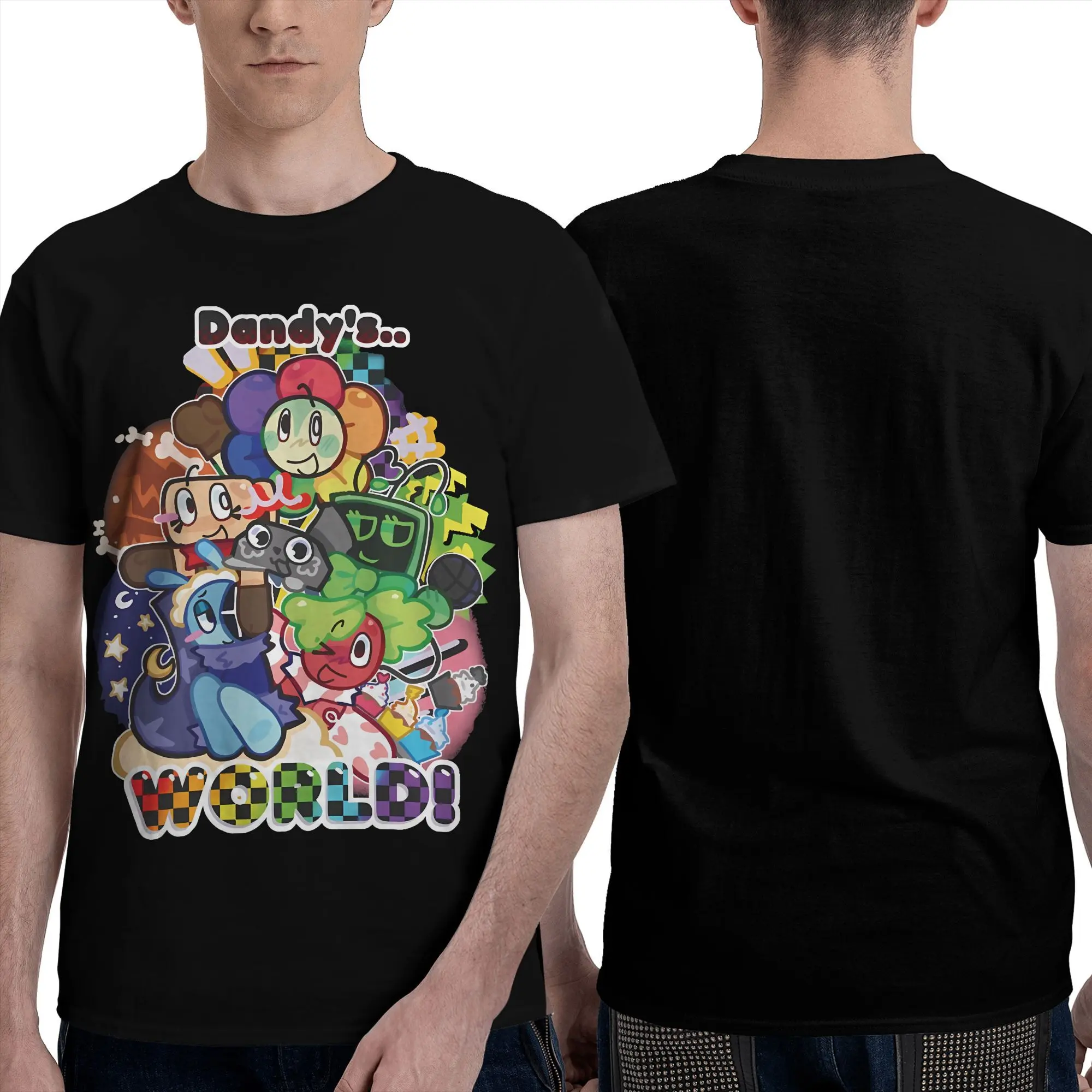 Adult   Dandy'S World  Soft T Shirts Short Sleeve  Basic Tee Breathable Fabric, Loose Fit, Lightweight, Layering Essential, Streetwear, Summer Outfits,Fall Tops